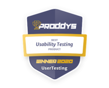 2020 Proddys Best Usability Testing Winner award logo