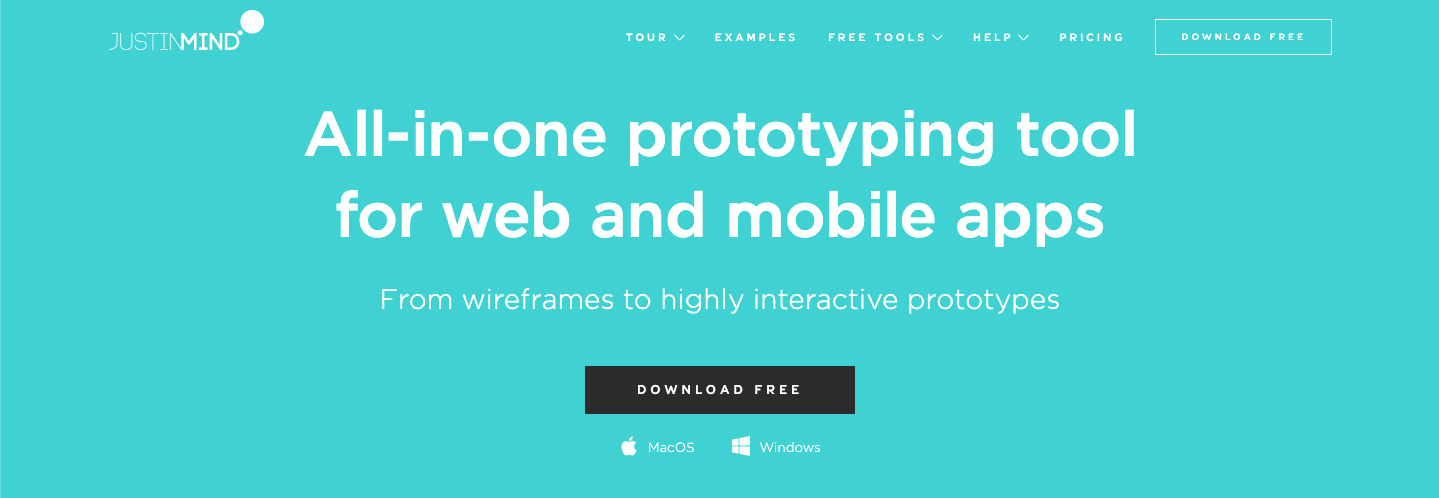 Justinmind prototyping tool