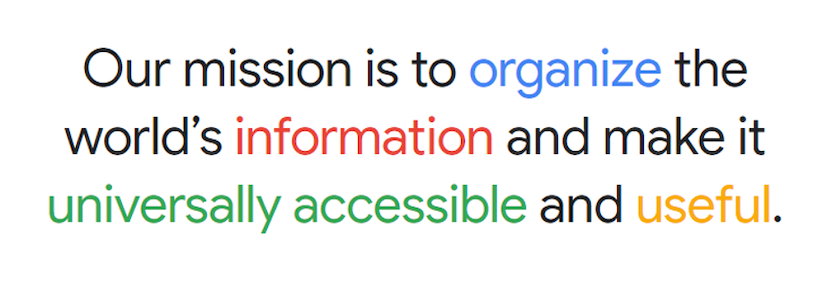 Google's mission statement