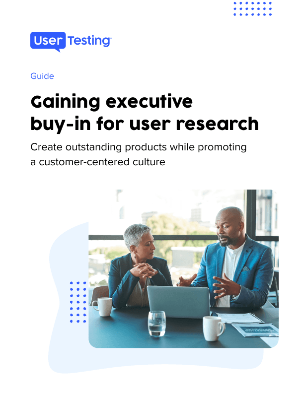 Cover of the guide: Gaining executive buy-in for user research