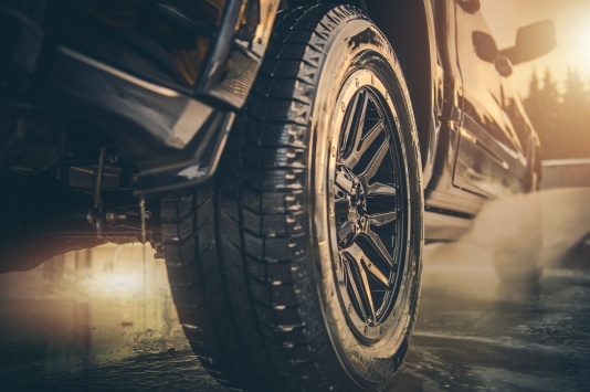 closeup of pickup tire