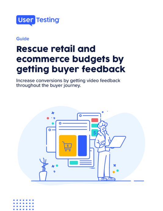 Cover of the online guide rescue retail and ecommerce budgets by getting buyer feedback