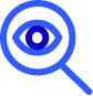 Illustration of a eye inside of a magnifying glass
