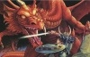 Viking fighting a dragon in dungeons and dragons