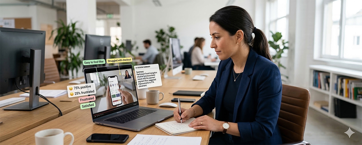 Discover UserTesting’s responsible approach to AI-powered customer insights—combining human judgment, transparency, and AI speed. Discover UserTesting’s responsible approach to AI-powered customer insights—combining human judgment, transparency, and AI speed.