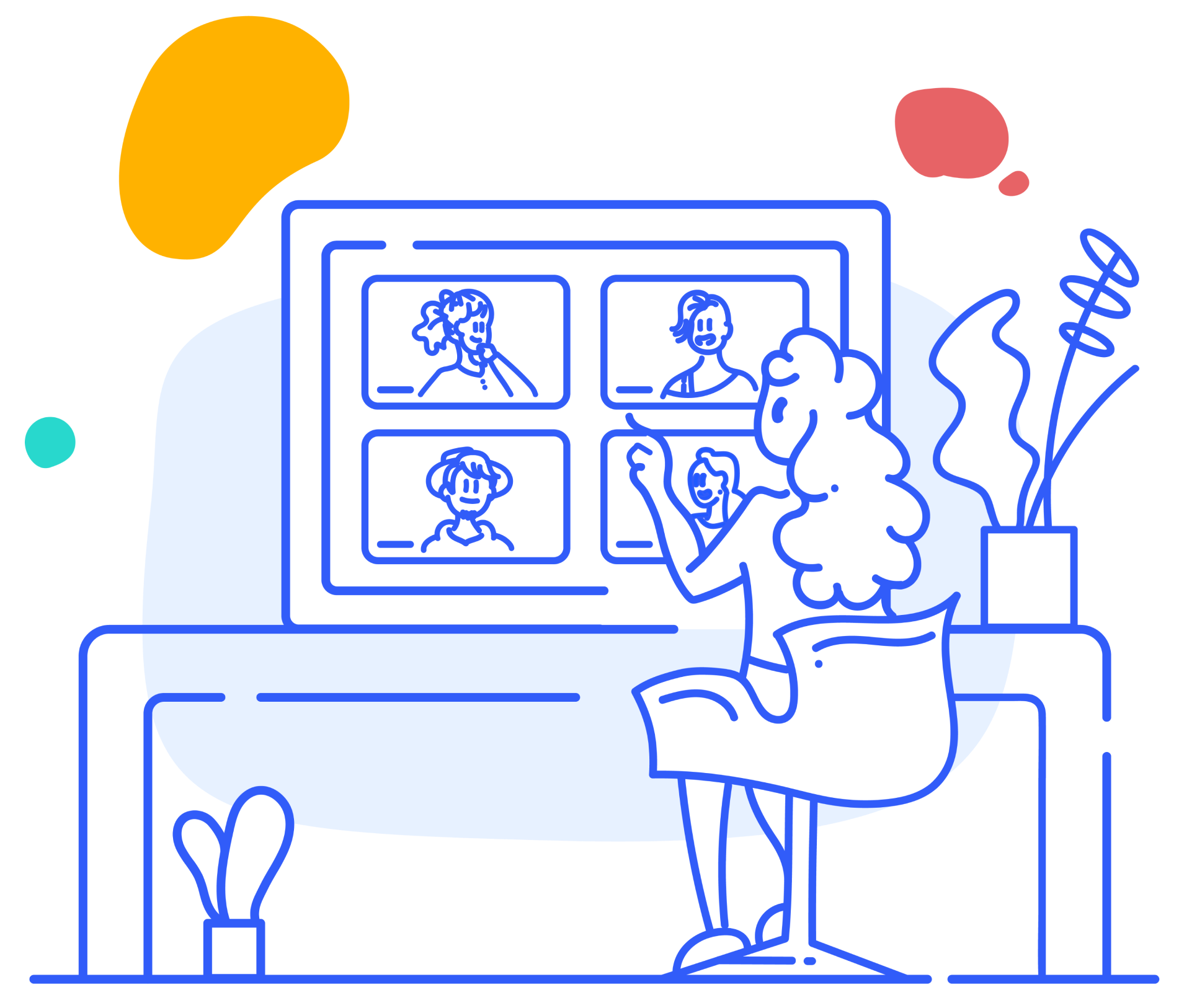 Illustration Collaboration virtual work from home