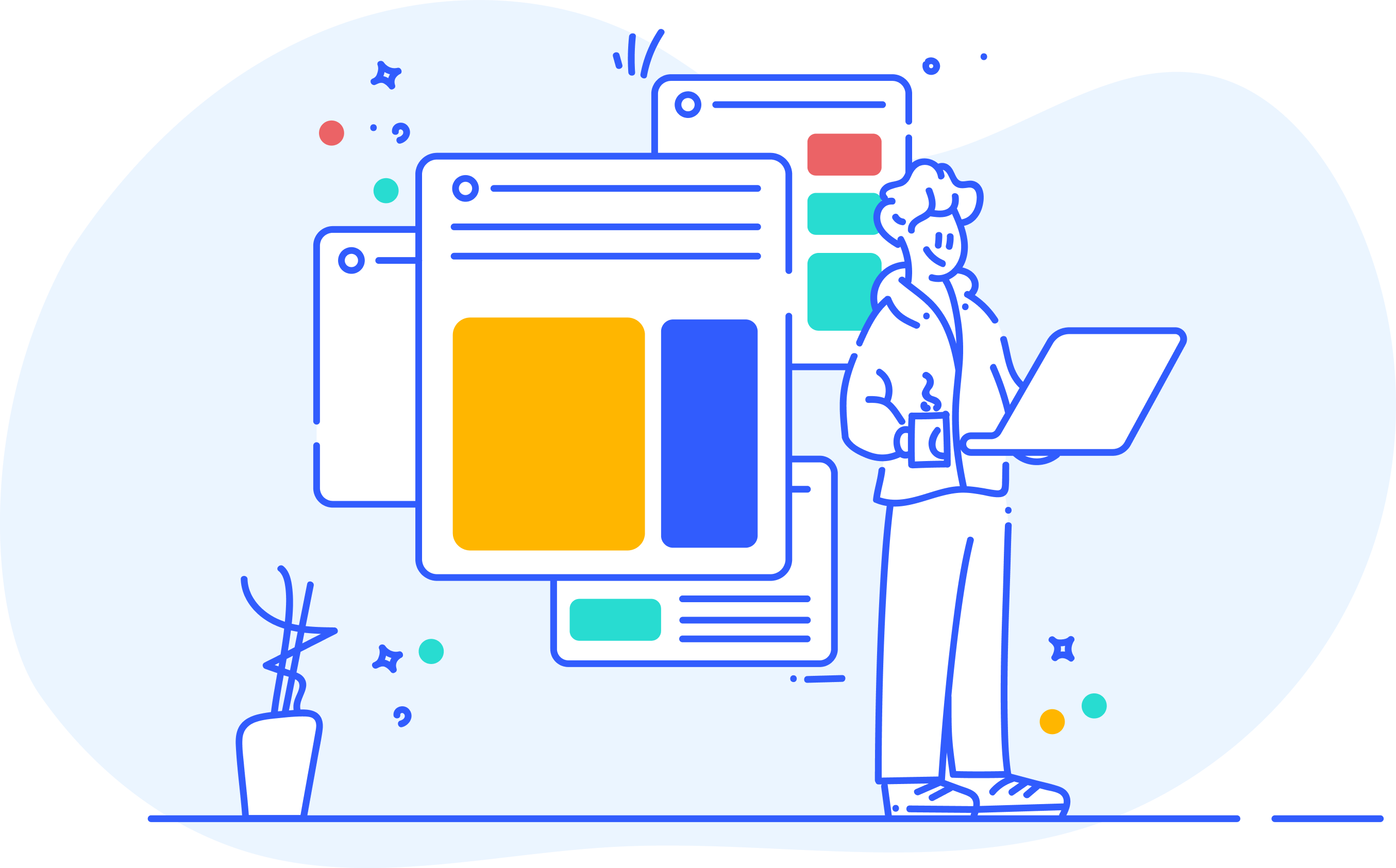 Desktop in-product test drafts appear