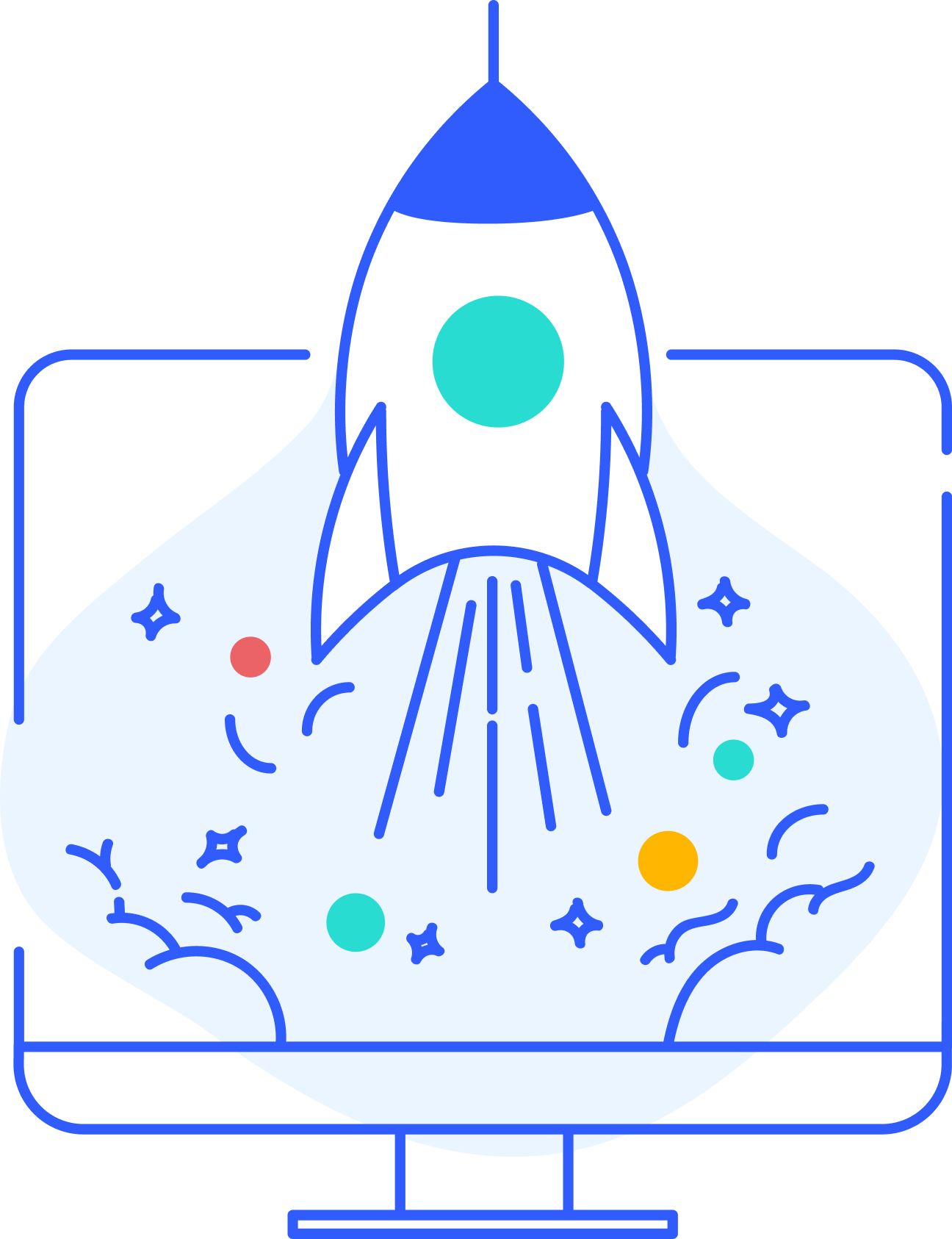 mobile in-product getting started rocket