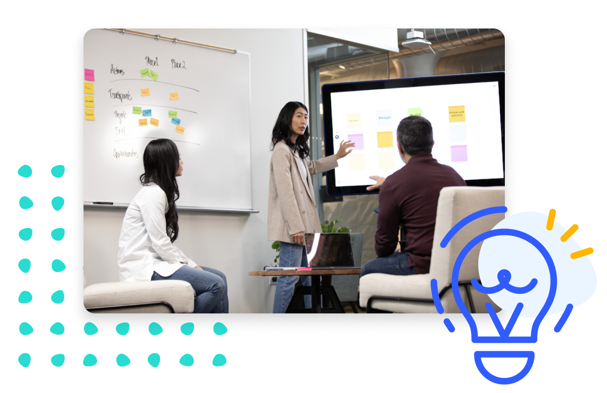 Collaboration on a project or report presentation for customer insights and feedback