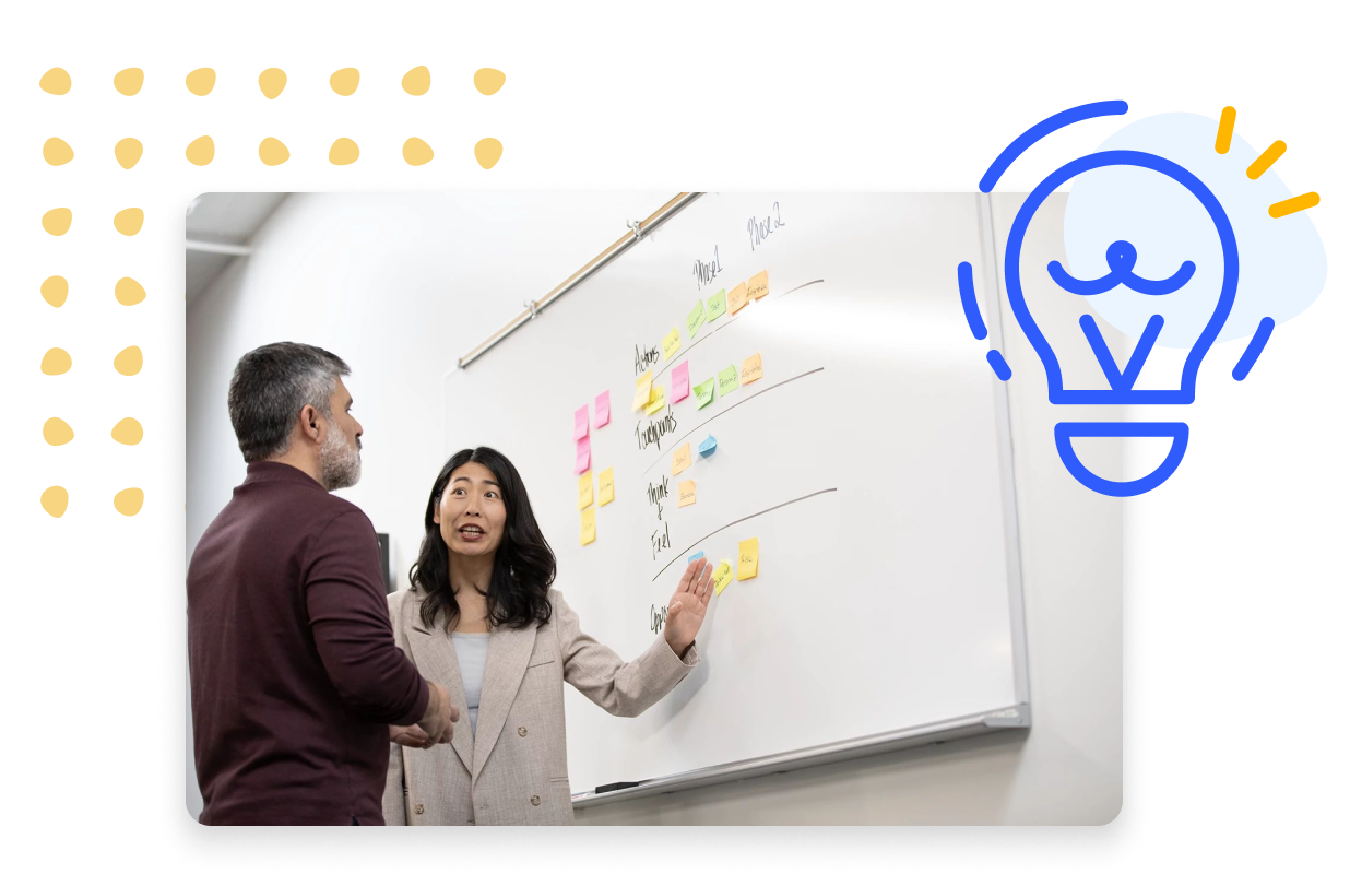 Collaboration on a project or report presentation for customer insights and feedback