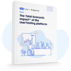 Top navigation CTA image for TEI Usertesting + Forrester Report