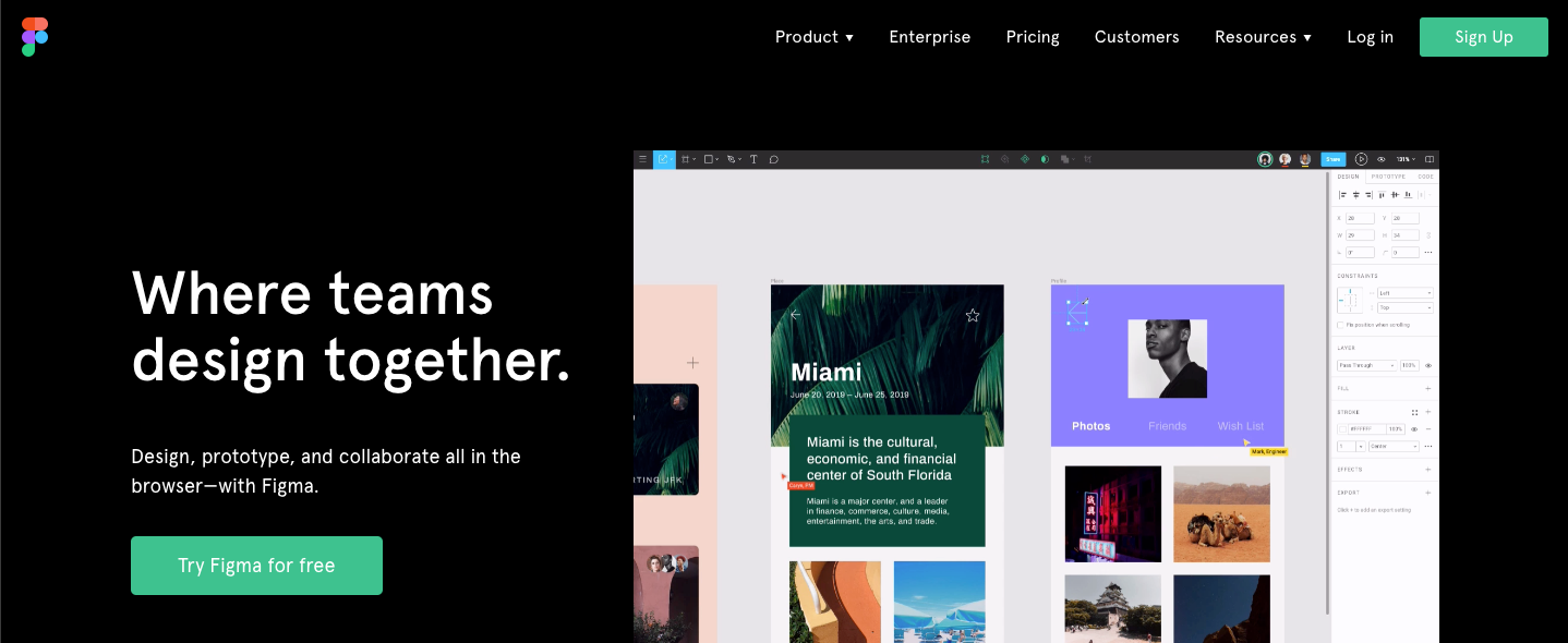 Figma prototyping tool