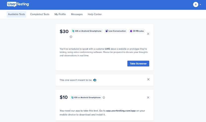 UserTesting Panel new UI