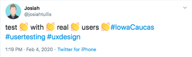 Iowa caucus tweet