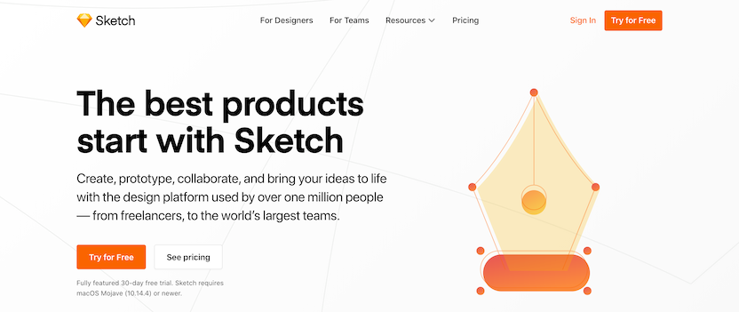 Website wireframe tool: Sketch