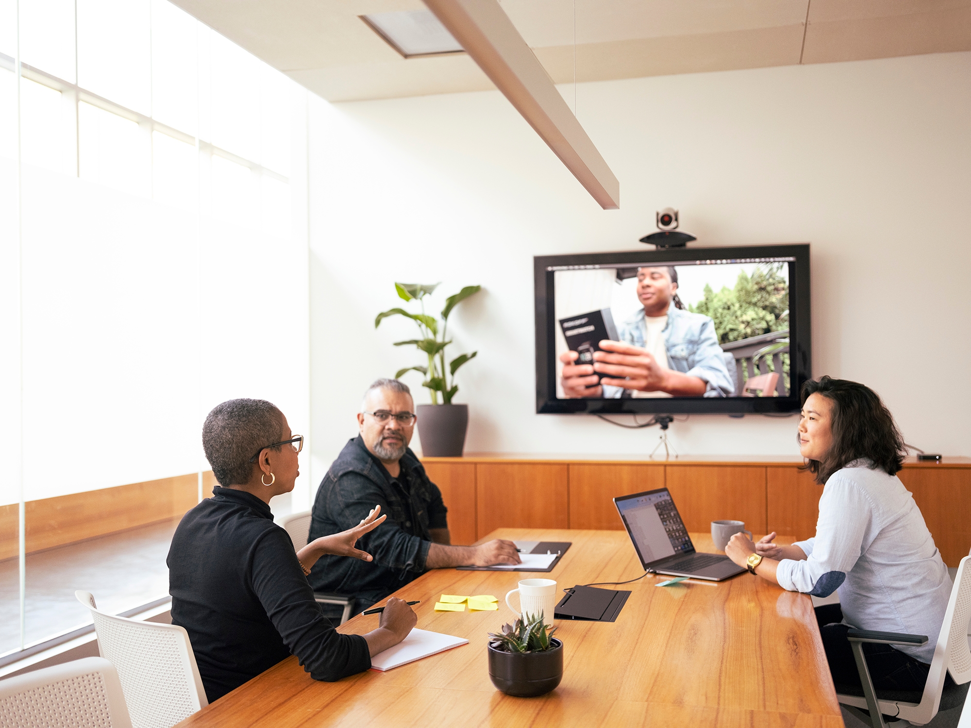Marketing team reviewing user insights in meeting