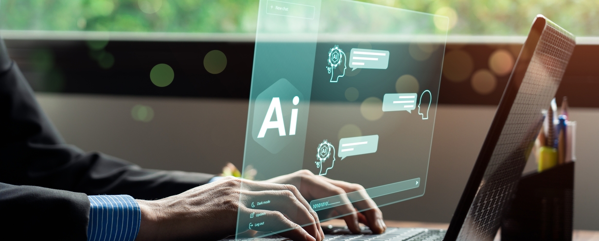 Professional using generative AI at work