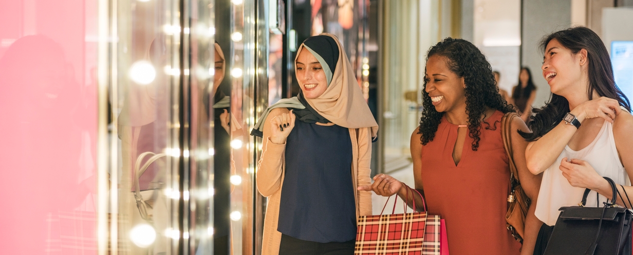 Group of people shopping for holiday shopping article
