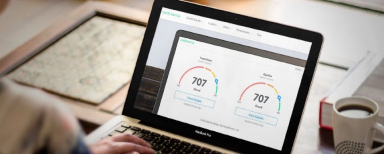 Credit Karma mobile app interface showing personalized financial insights, including credit scores, reports, and recommendations.