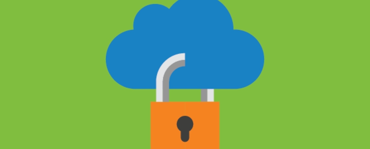 illustration of a cloud with a lock hanging from it