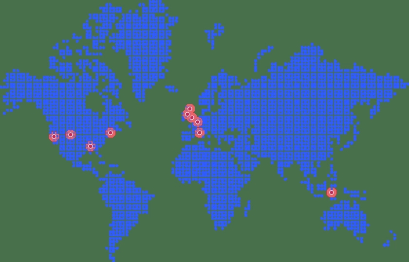 map of UserTesting offices around the globe