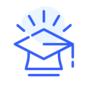 Icon illustration of a graduation cap