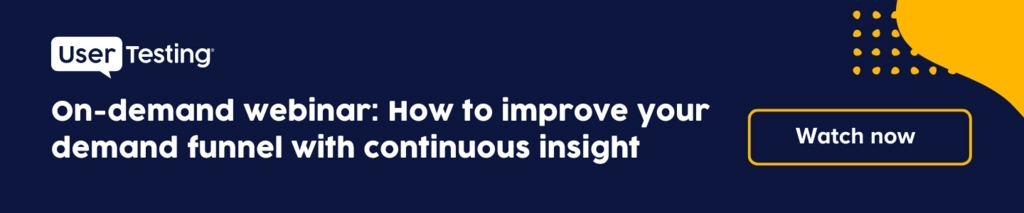 Inline CTA for on-demand webinar on how to improve your demand funnel with continuous insight