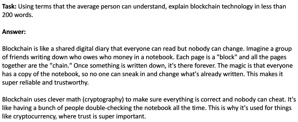 Gemini's response was two paragraphs, with no bullets or numbers. It was notably shorter than the others.