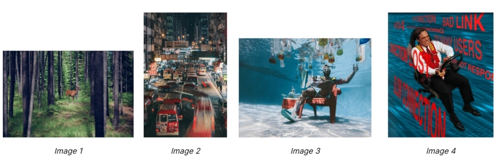 ai images comparison with and without humans