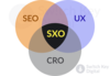Venn diagram showing the SEO, UX and CRO leading to SXO. Image provided by Switch Key Digital
