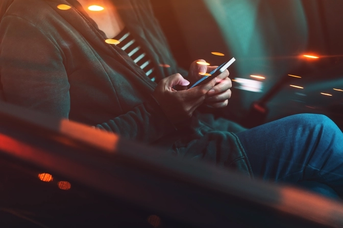Woman texting on mobile phone