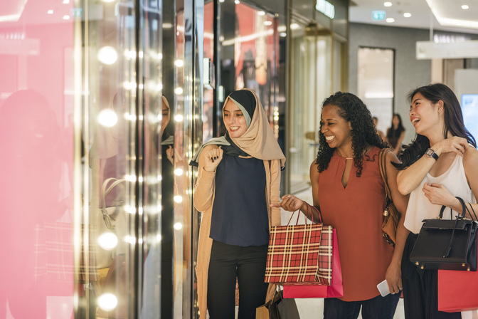 Group of people shopping for holiday shopping article