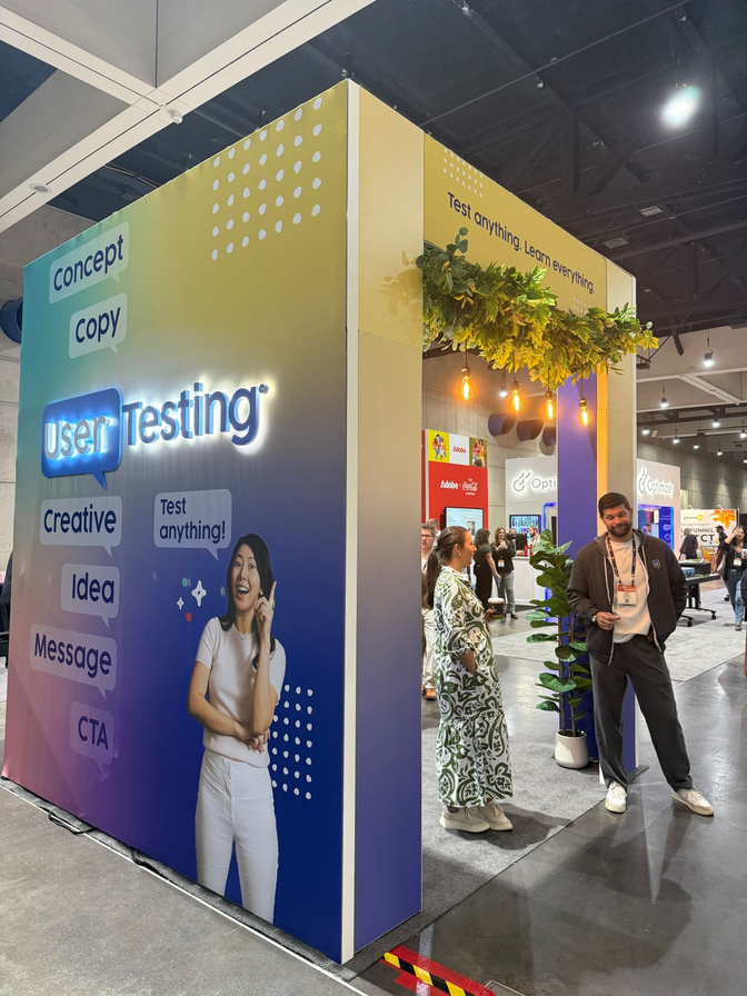 The UserTesting event booth at Content Marketing World