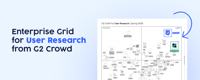 UserTesting and User Interviews are named G2 Leaders, combining powerful participant access and real-time insights in one customer insights platform.