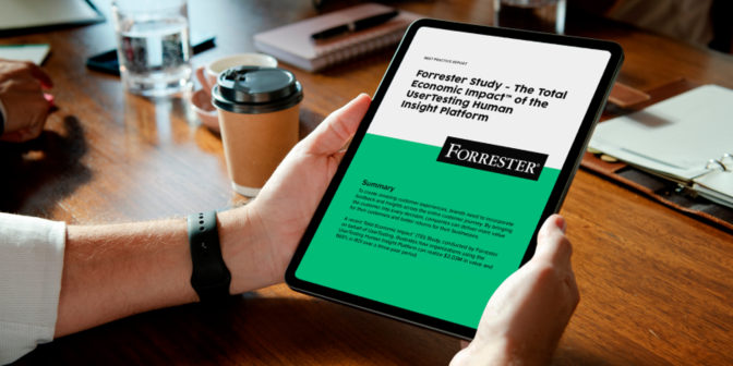 Teaser image for Forrester study - The total economic impact of the UserTesting Human Insight Platform