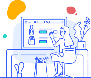 Ecommerce ordering groceries at home
