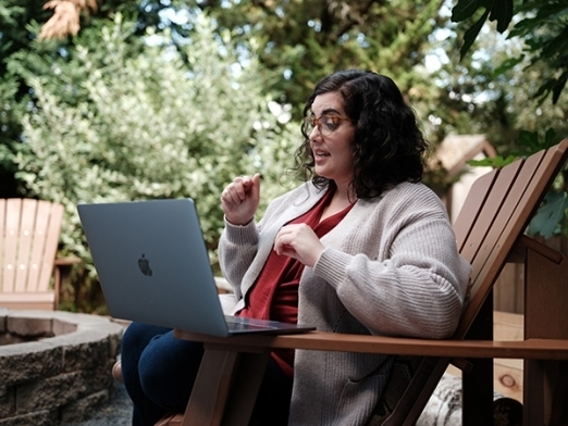 woman at a laptop