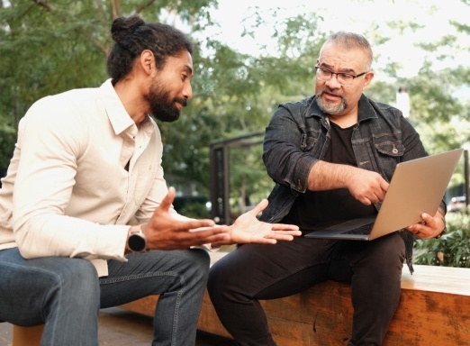 man doing user testing with a facilitator