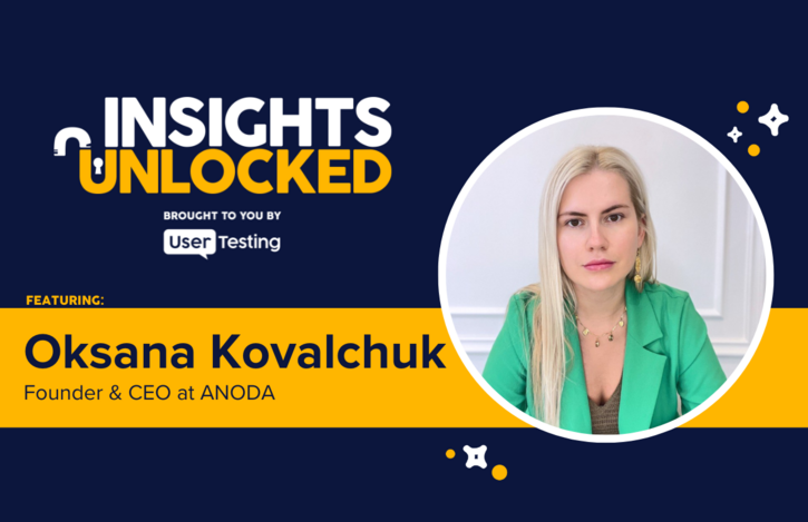 Oksana Kovalchuk on the Insights Unlocked podcast offering UX tips for startup founders