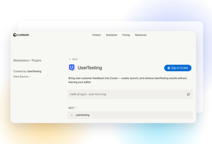 UserTesting in Cursor Marketplace