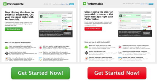 Red/green button A/B test