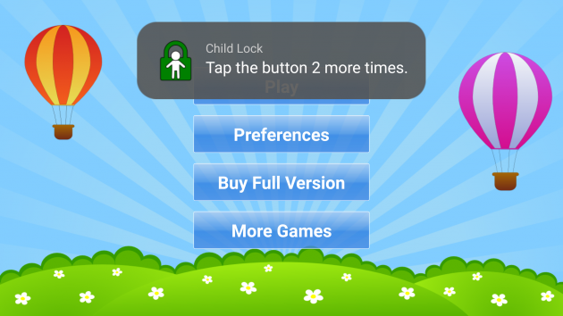 Child lock: Tap the button 2 more times