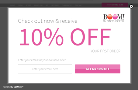 "Check out now & receive 10% off your first order"