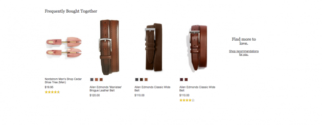 Nordstrom "Frequently Bought Together" item selection